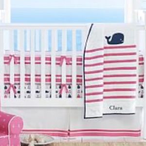 Pottery Barn whale pattern Crib bedding